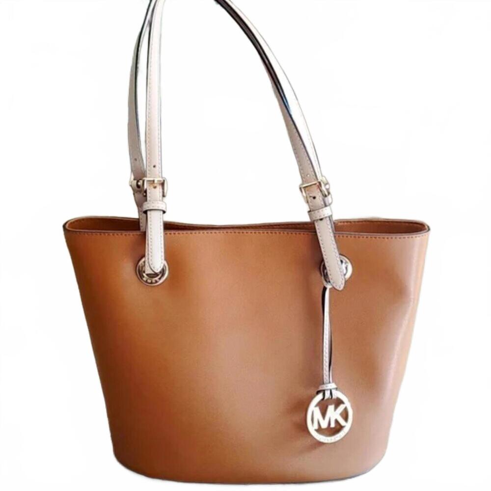 NWOT MICHAEL KORS Camel/Tan Jet Set Medium Tote w/6 pockets